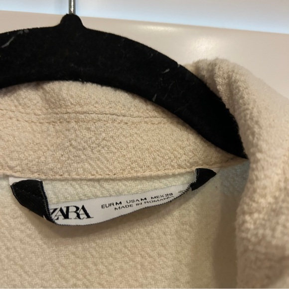 Zara Women’s Textured Cropped Poncho Cream Size Medium - Picture 4 of 4